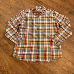 LL Bean Plaid Button Down Shirt Size Large Men’s